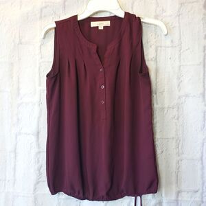 ANN TAYLOR LOFT Semi-sheer Sleeveless Blouse